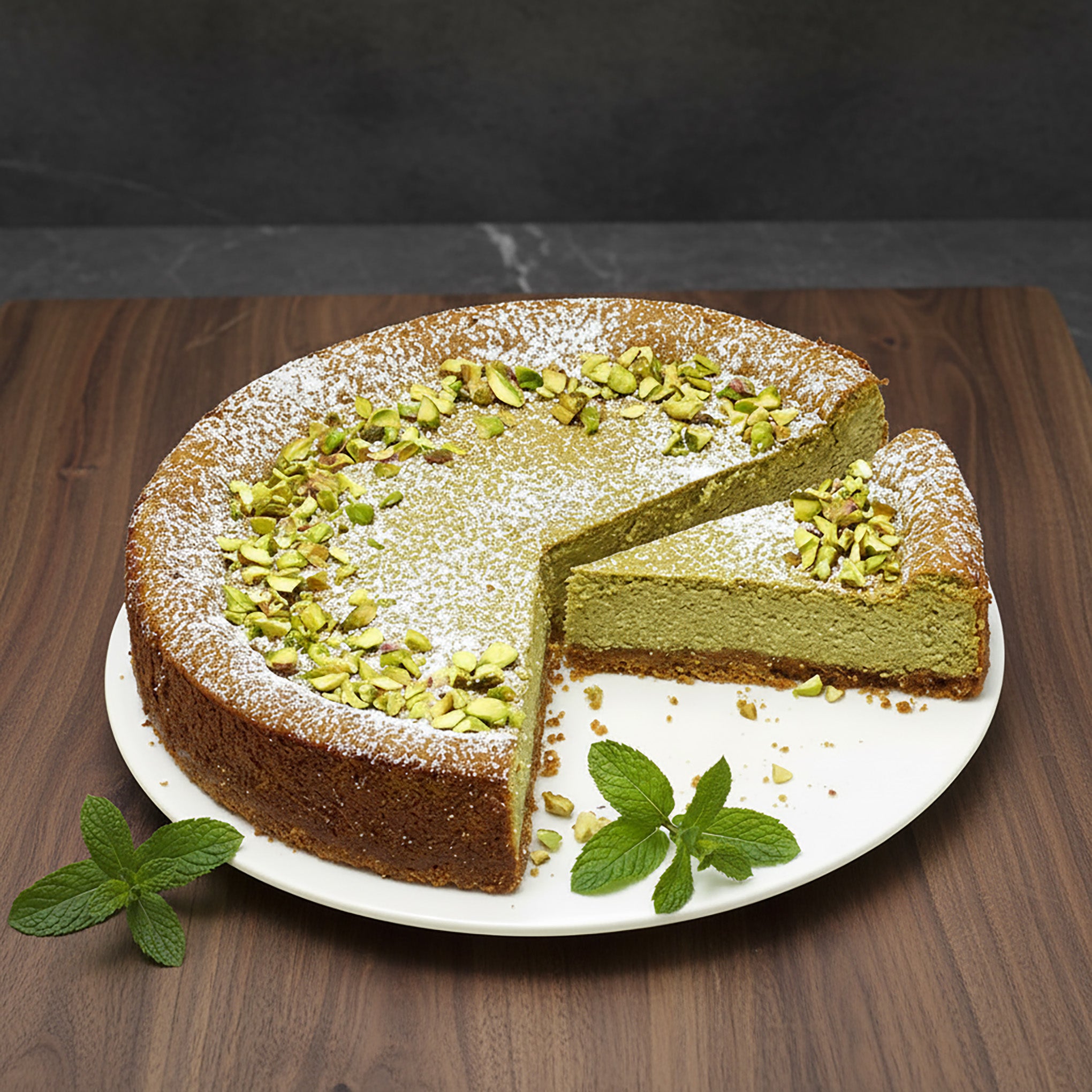 CAKE RICOTTA Topped with Chopped Pistachio